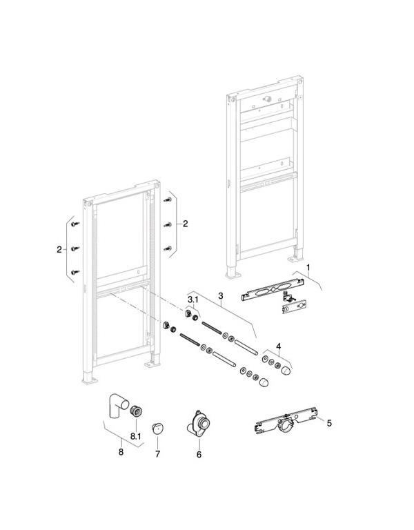 Modulo per Orinatoi da 112 cm Geberit Duofix
