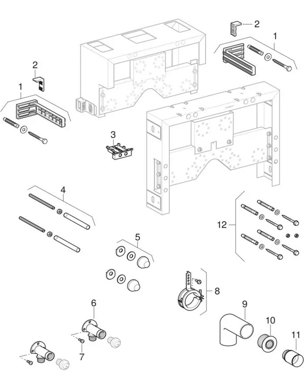 Moduli per bidet Geberit Combifix, universali / Classic, regolabili in profondità