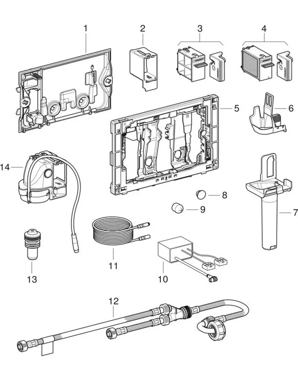 Moduli Geberit DuoFresh e bocchette d’inserimento per stick, per cassette di risciacquo da incasso Sigma 8 cm
