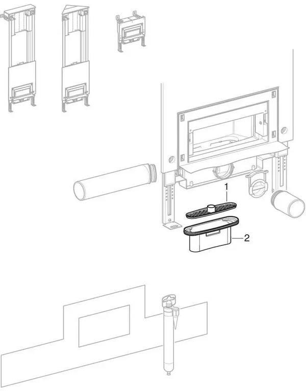 Moduli Geberit Uniflex con scarico a parete