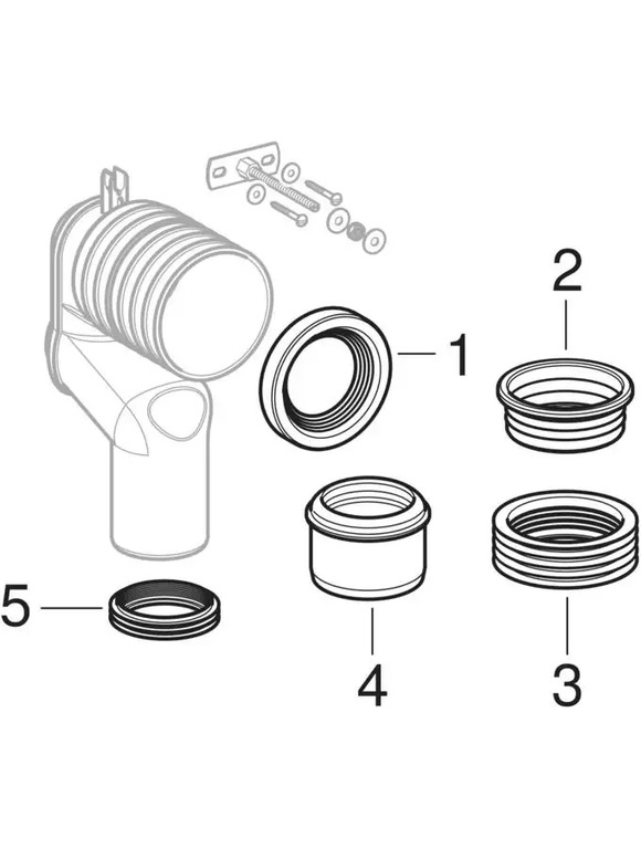 Set per allacciamento Geberit Monolith per vaso a pavimento, con curva di allacciamento a P – 2010 –