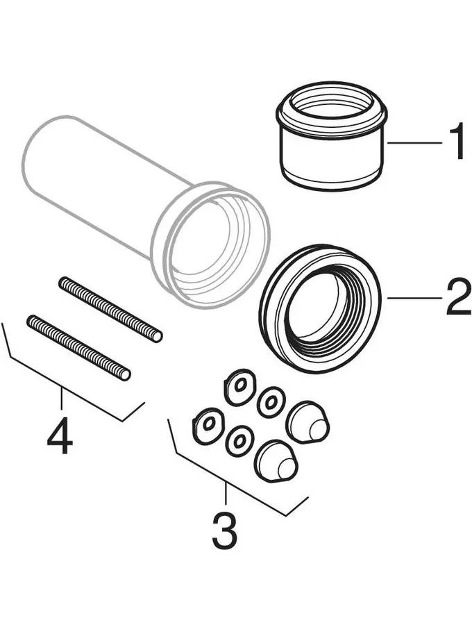 Set per allacciamento Geberit Monolith per vaso sospeso, con raccordo diritto 2010 –