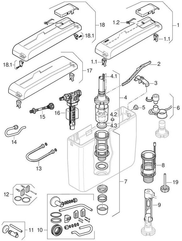 Cassette esterne AP127, risciacquo STOP 1983