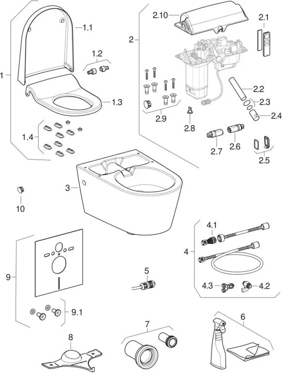 Elementi completi Geberit AquaClean Sela, vaso sospeso 2013 – 2021