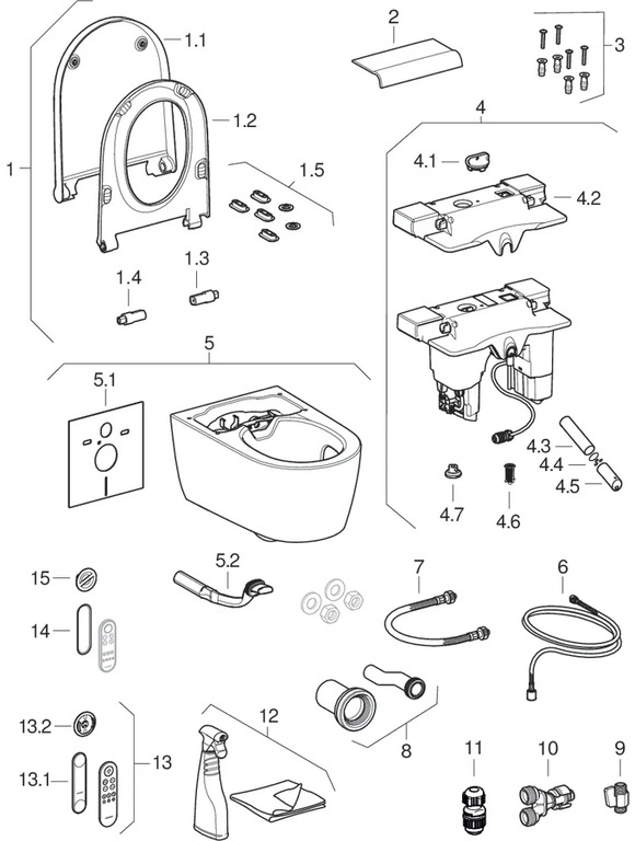 Elementi completi Geberit AquaClean Sela vaso sospeso 2019 –