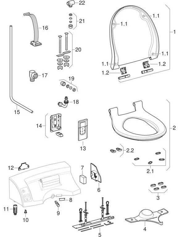 Elementi aggiuntivi Geberit AquaClean 5000plus 2009 – 2019